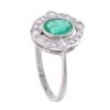 Platinum Emerald and 0.35ct Diamond Ring