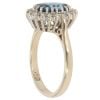 9ct Yellow Gold Blue Topaz and 0.20ct Diamond Cluster Ring