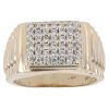9ct Yellow And White Gold Cubic Zirconia Cluster Ring