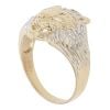 9ct Yellow and White Gold 0.05ct Diamond Lion Ring