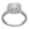 18ct White Gold 1.00ct Diamond Cluster Ring