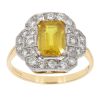 18ct Yellow Gold Yellow Sapphire And 0.50ct Diamond Ring