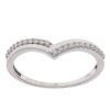 9ct White Gold 0.15ct Brilliant Cut Diamond Wishbone Ring