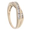 9ct Yellow Gold Cubic Zirconia Crossover Ring