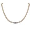 14ct Yellow Gold Monaco Classic Agua Cubic Zirconia Pave Lock Fancy Chain 15"