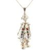 9ct Yellow Gold Multi-Gemstone Clown Pendant And Chain 30"