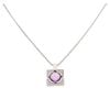 18ct White Gold 0.20ct Diamond And Amethyst Pendant And Chain 20"