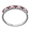 9ct White Gold Ruby and 0.08ct Diamond Half Eternity Ring
