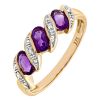 9ct Yellow Gold Diamond and Amethyst Dress Ring
