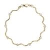 9ct Yellow Gold Stone Set Wave Bracelet 7"