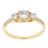 18ct Yellow Gold 0.90ct Diamond Trilogy Ring by Anya Belle
