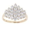 9ct Yellow Gold Cubic Zirconia Cluster Ring