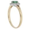 9ct Yellow Gold Cubic Zirconia and Green Gemstone Cluster Ring