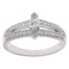 Platinum 0.75ct Marquise And Brilliant Cut Diamond Solitaire Ring
