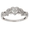 Silver 0.12ct Diamond Heart Fancy Ring