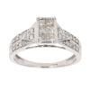9ct White Gold 0.75ct Princess And Brilliant Cut Diamond Cluster Ring