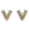 9ct Yellow and White Gold 1.00ct Diamond Wishbone Earrings