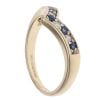 9ct Yellow Gold 0.05ct Diamond and Sapphire Wishbone Ring