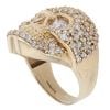 9ct Yellow Gold Cubic Zirconia Fancy Skull Ring
