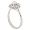 18ct White Gold Pearl and Cubic Zirconia Flower Ring