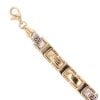 14ct Yellow and White Gold Greek Key Bracelet 8"