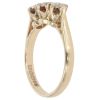 9ct Yellow Gold 0.05ct Diamond And Ruby Three Stone Ring