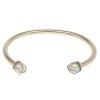 9ct Yellow Gold Pearl Plain Torque Bangle