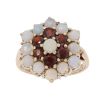 9ct Yellow Gold Garnet And Opal Cluster Ring