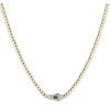 14ct Yellow Gold Monaco Curb Classic Cubic Zirconia Pave Lock Chain 16"