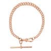 9ct Rose Gold Graduating Albert T-Bar Bracelet 7.5"