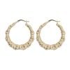 9ct Yellow Gold Bamboo Hoop Earrings