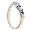 9ct Yellow Gold Blue Gemstone And Cubic Zirconia Wishbone Ring