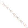 Silver Cubic Zirconia Patterned Tulip Bracelet 9" By Icesia