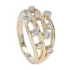 9ct Yellow Gold Diamond Nine Stone Crossover Ring by Anya Belle