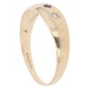 9ct Yellow Gold Cubic Zirconia and Sapphire Three Stone Ring