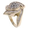 9ct Yellow Gold 0.90ct Brilliant And Baguette Cut Diamond Cluster Ring