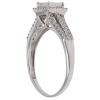 9ct White Gold 0.60ct Princess And Brilliant Cut Diamond Cluster Ring