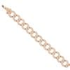 14ct Yellow Gold Cubic Zirconia Curb Bracelet 7"