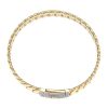 14ct Yellow Gold Monaco Classic Pave Lock Bangle