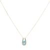 9ct Yellow Gold Blue Topaz Pendant And Chain 18"
