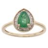 9ct Yellow Gold 0.25ct Diamond And Emerald Cluster Ring