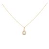 925 Sterling Silver Gold Plated Cubic Zirconia Teardrop Pendant And Chain 18"