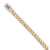 14ct Yellow Gold Monaco Classic Pave Lock Curb Bracelet 7"
