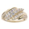 14ct Yellow Gold Cubic Zirconia Cluster Ring