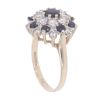 9ct Yellow Gold Cubic Zirconia And Sapphire Cluster Ring