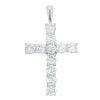 9ct White Gold Cubic Zirconia Cross Pendant
