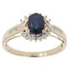9ct Yellow Gold 0.10ct Diamond and Sapphire Cluster Ring