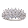 9ct Yellow Gold Cubic Zirconia Three Row Ring