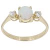 14ct Yellow Gold Opal And Cubic Zirconia Ring