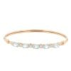 9ct Yellow Gold Cubic Zirconia and Blue Gemstone Bangle
